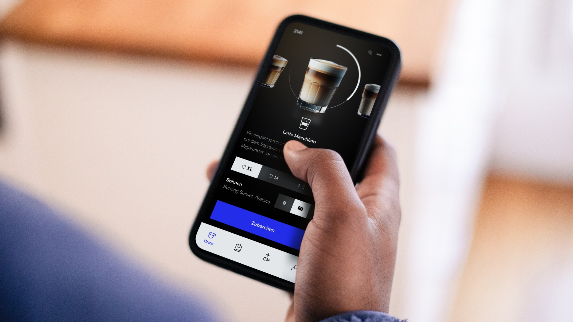 Smartphone mit Condati App Screen zur Steuerung der Condati One