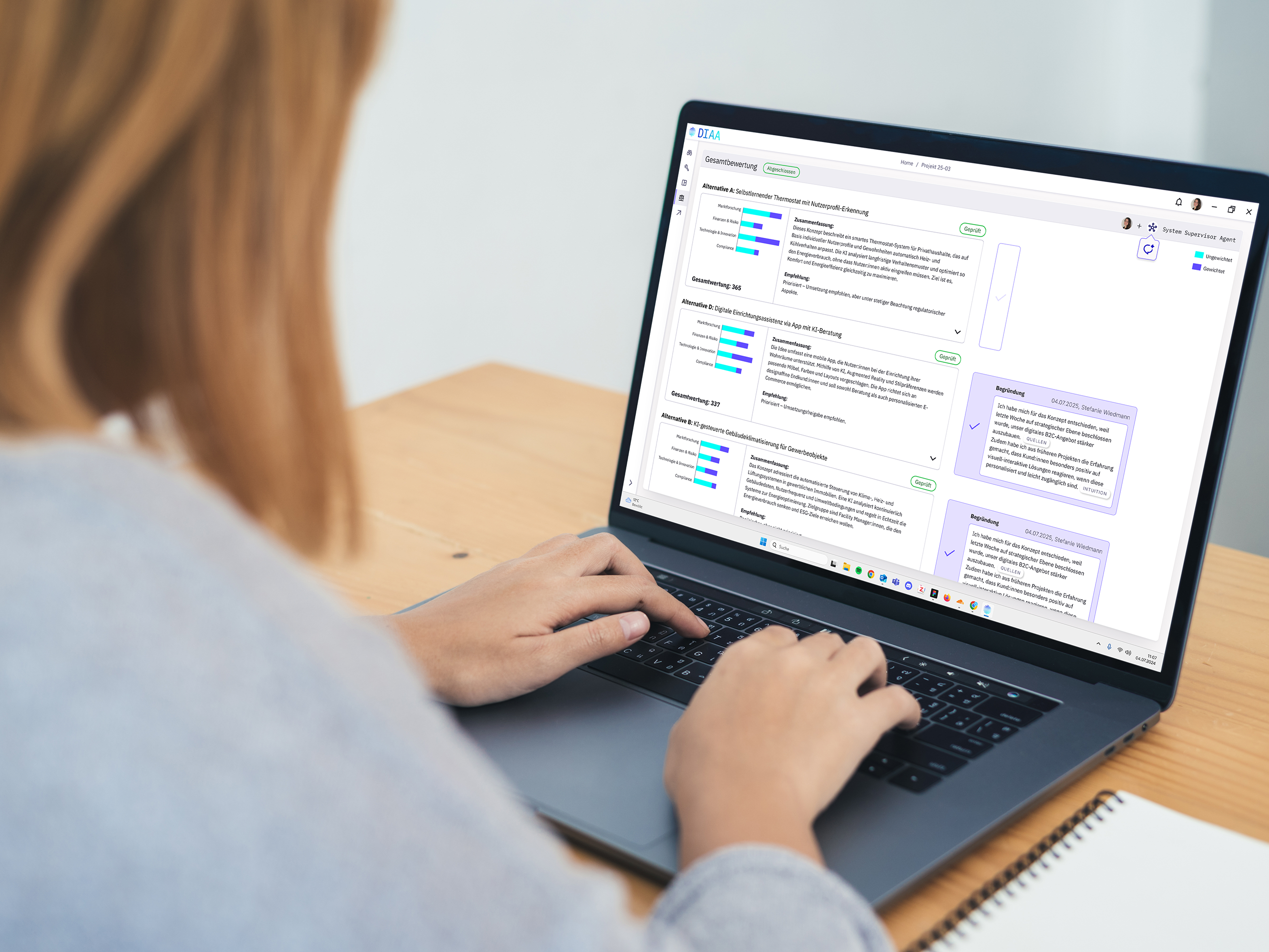 Symbolbild: Entscheidungstr&auml;ger:in trifft und begr&uuml;ndet ihre Entscheidung in DIAA