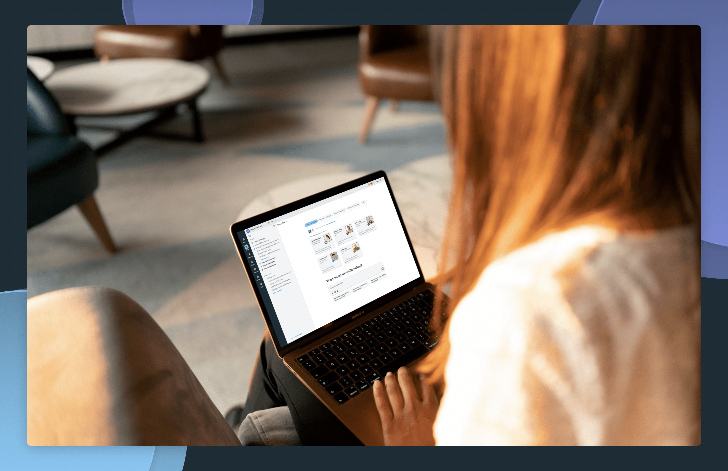 Woman working on a labtop