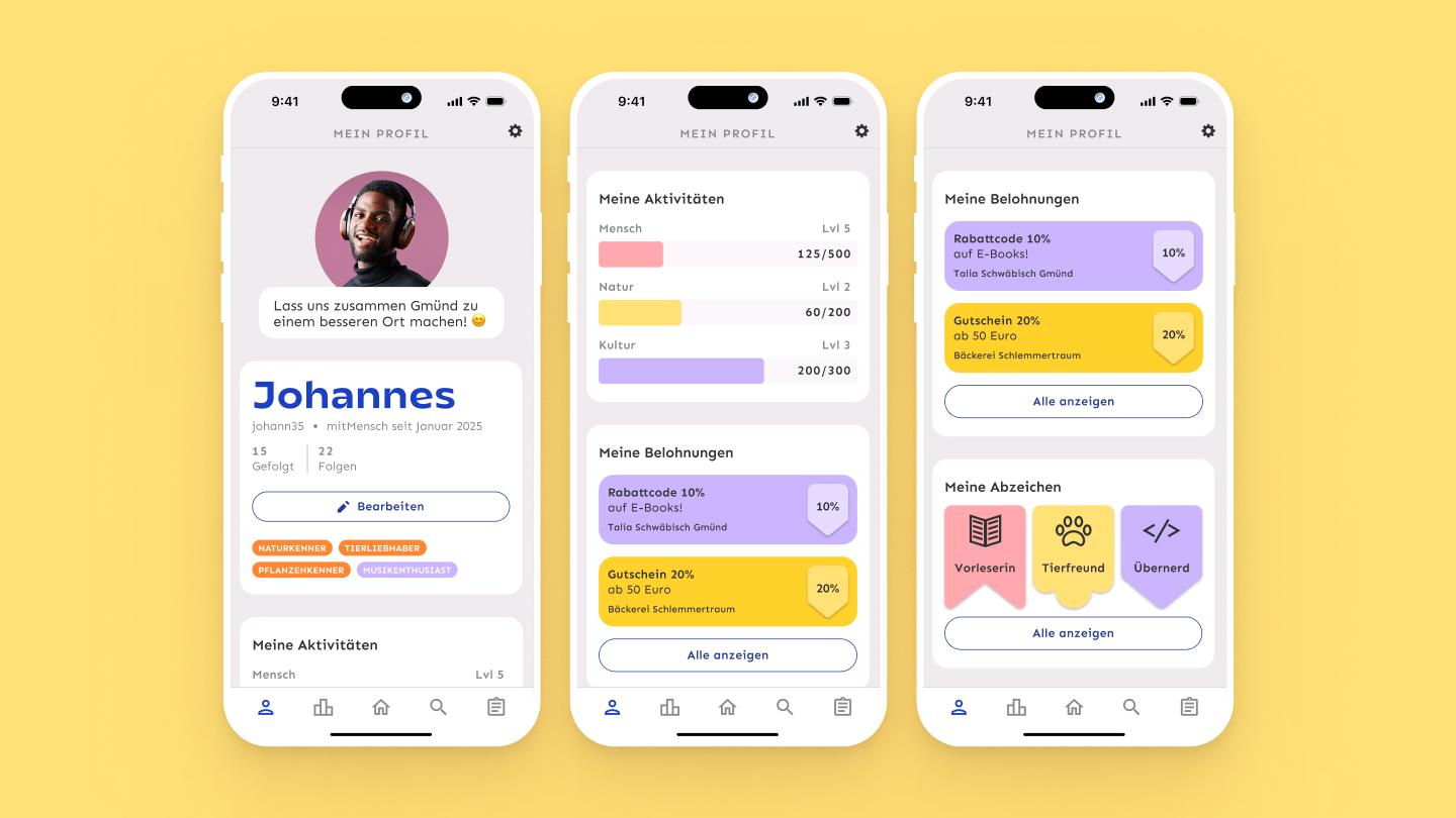 profile in the mitMensch app