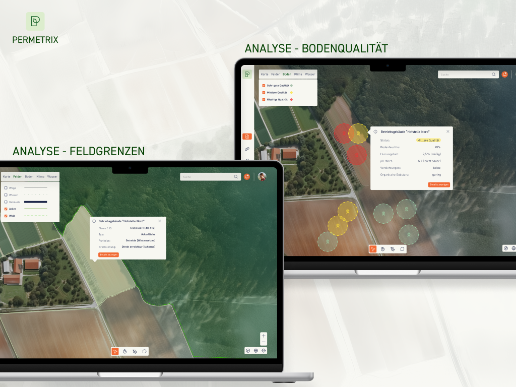 Analysescreen des Betriebs