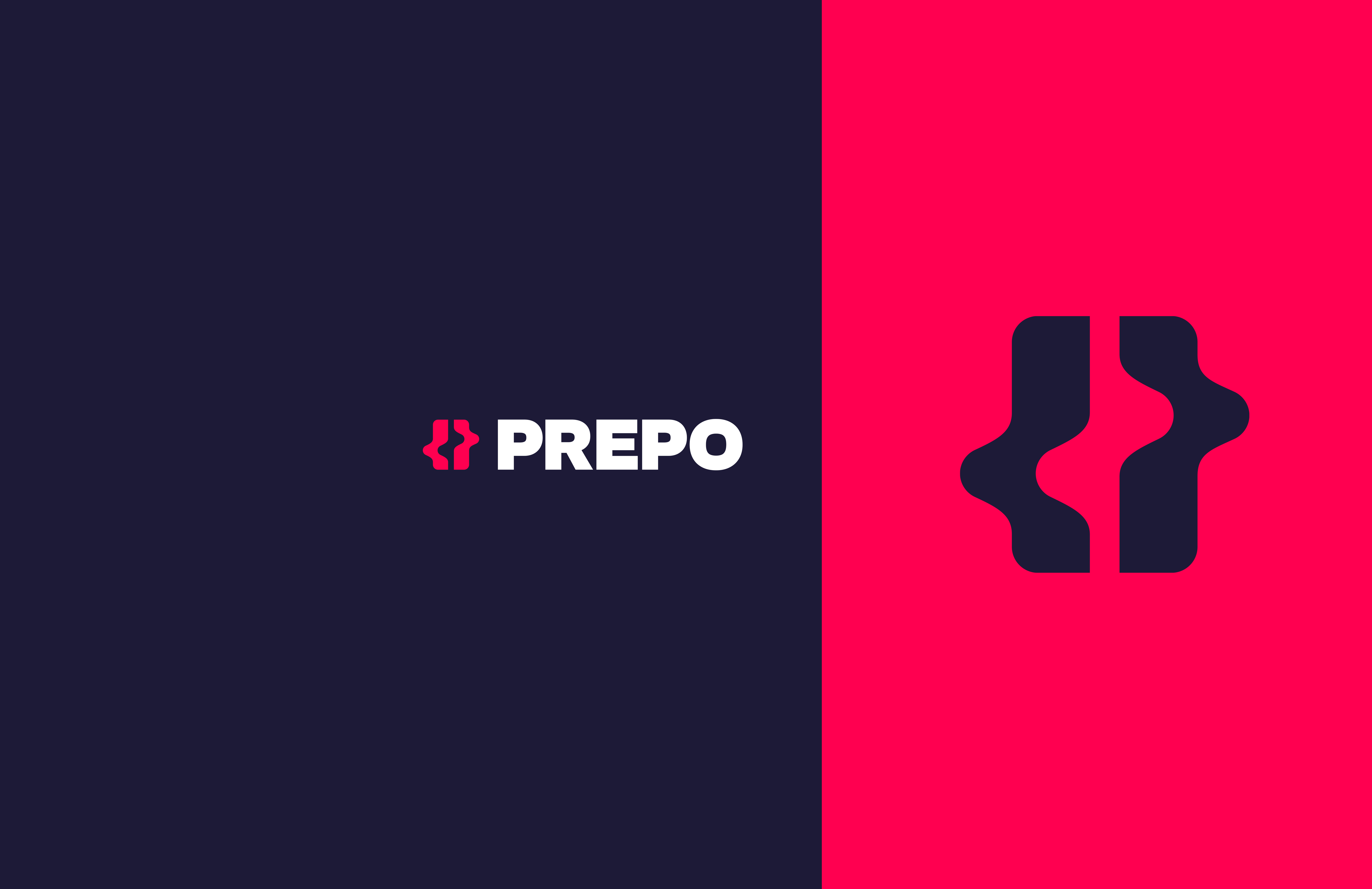 Prepo Logo auf einfarbigem Hintergrund