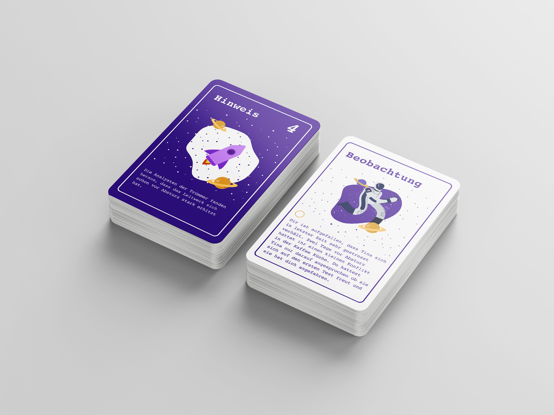 Hint and observation cards