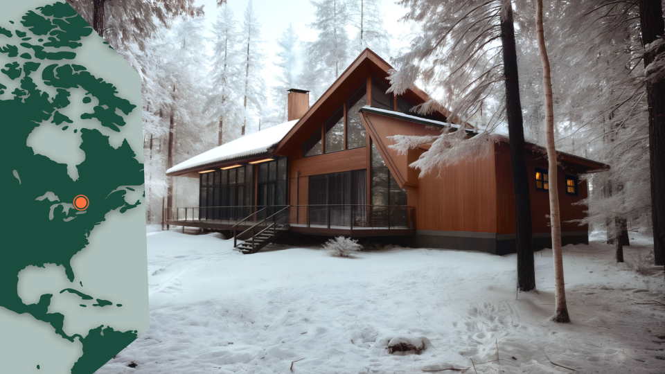 Aussenstelle von WildLive in Kanada, mit einer Locationmap nebenan